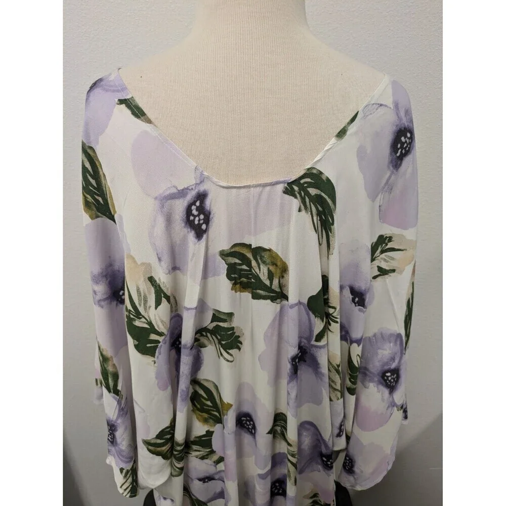 Sseko Floral Flowy Lightweight Duster Cover Up O/S Hawaiian Resortwear Beach